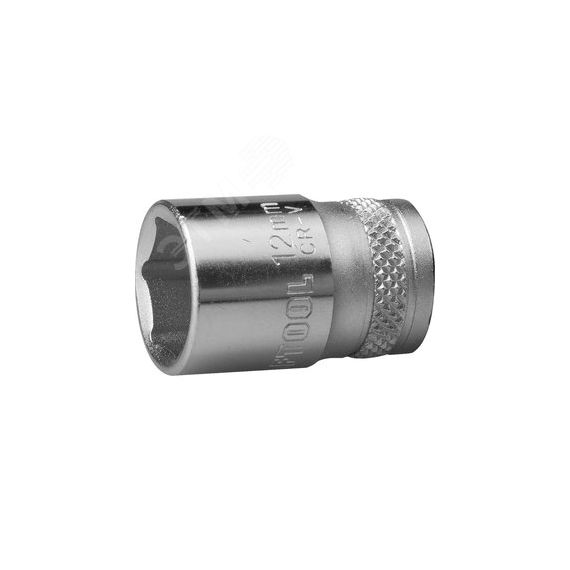 Торцовая головка ''INDUSTRIE QUALITAT'', Cr-V, FLANK, хромосатинированная, 1/4'', 12 мм KRAFTOOL 27815-12_z01