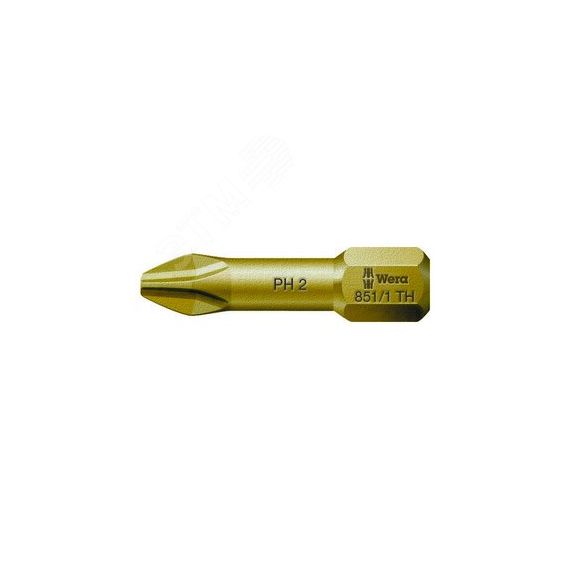 Бита торсионная 851/1 TH PH экстратвердые хвостовик 1/4 C 6.3 PH 2 x 25 мм WERA WE-056610