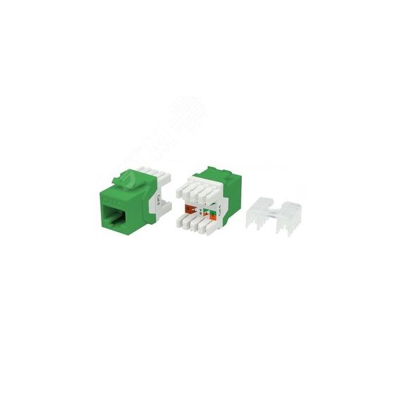 Вставка Keystone Jack RJ-45(8P8C) категория 6 зеленая Hyperline KJ8-8P8C-C6-180-GN