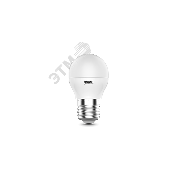 Лампа светодиодная LED 8 Вт 540 лм 4100К AC180-240В E27 шар P45 нейтральный Elementary Gauss 53228