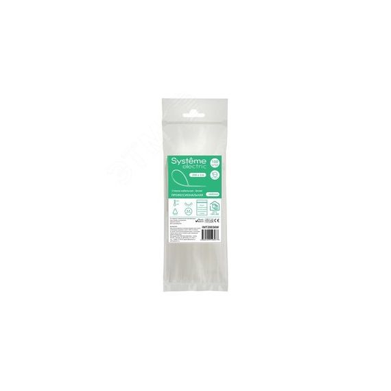 Стяжка кабельная MultiSet 200х3.6 Белая (100шт) SE (Systeme) IMT20036W