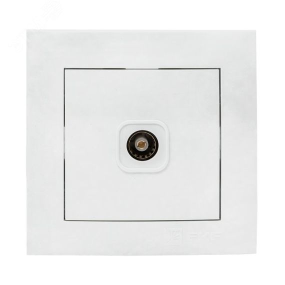 Валенсия розетка телевизионная 1-местная 75Ом 5-862МГц белая EKF EWA00-027-10