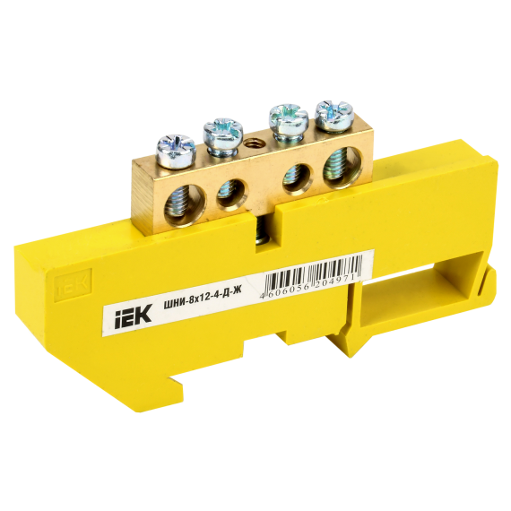 Шина PE "земля" на DIN-изол ШНИ-8х12-4-Д-Ж IEK