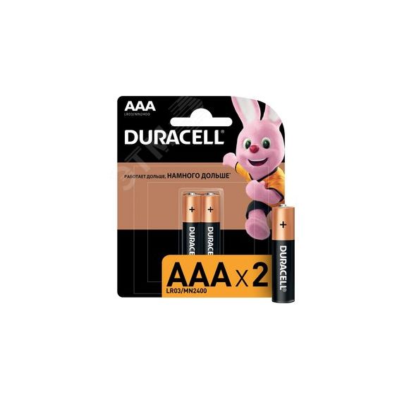 Элемент питания LR03-2BL BASIC CN (24/96/14592) Duracell Б0026812