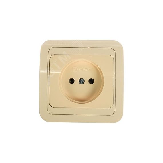 Mimoza Розетка без заземления (керамика) бежевая Makel 25002
