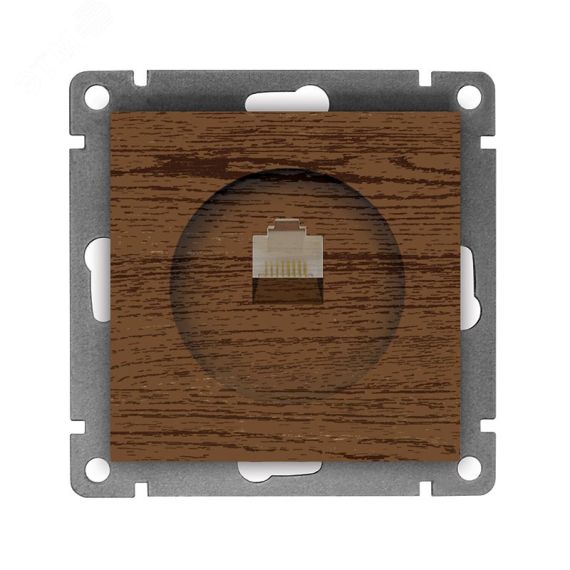 Розетка компьютерная одноместная серия Афина с/у, 1А, RJ45, венге (еврослот) Универсал A0051-V
