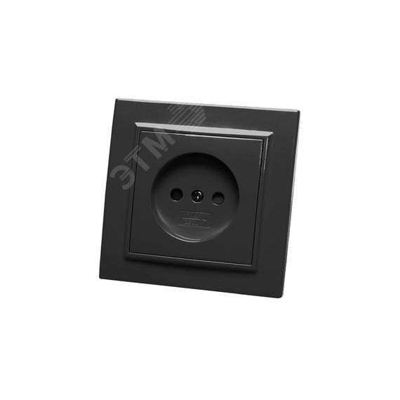 Розетка одноместная б/з,250В, 10А,  серия Эрна, черный Stekker STEKKER PST10-9009-03 39477