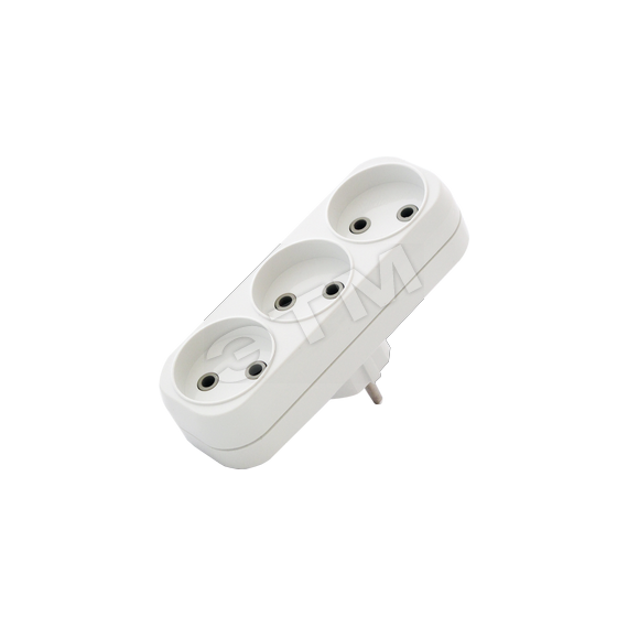 Тройник на 3 гнезда без заземления 6А Универсал А203