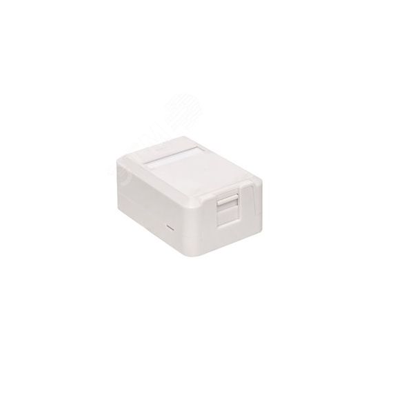Корпус настенной розетки TERACOM PRO на 1 модуль Keystone со шторкой и маркером белый EKF TRP-EBOX-1KSTN-WH