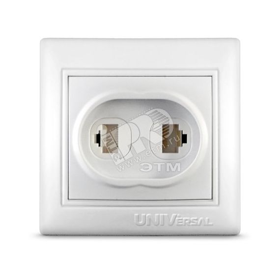 Розетка Севиль компьютерная + TF белая Универсал C0052