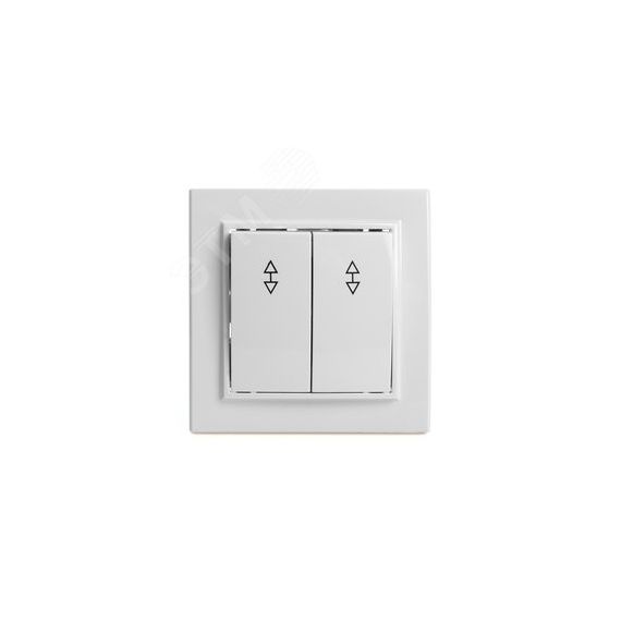 Переключатель двухклавишный, серия Эрна, белый, Stekker STEKKER PSW10-9005-01 39919