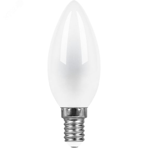 Лампа светодиодная LED 9вт Е14 белый матовая свеча FILAMENT FERON LB-73