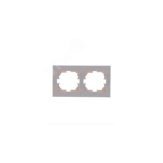 Рамка RAIN 2-ая горизонтальная крем с боковой вставкой Lezard 703-0303-147