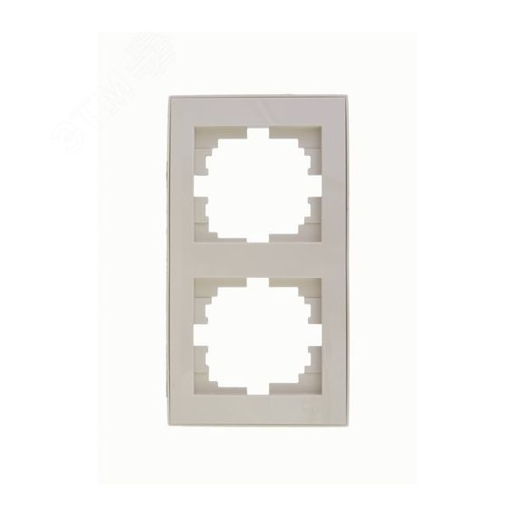 Рамка RAIN 2-ая вертикальная крем с боковой вставкой Lezard 703-0303-152