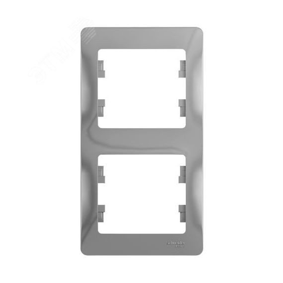 GLOSSA Рамка 2 поста вертикальная алюминий SE (Systeme) GSL000306
