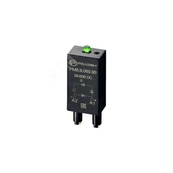 Модуль индикации и защиты, LED + Диод (+ A1) ( 28-60В DC) Релеон PM8906099