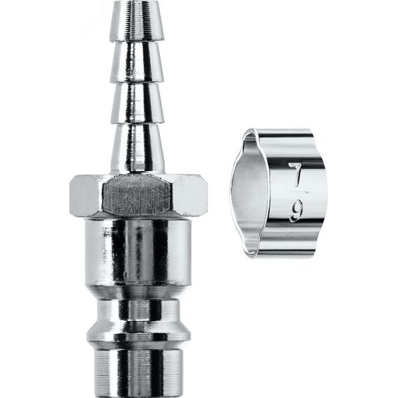 Переходник штуцер ''елочка'' 6 мм - рапид штуцер, с хомутом KRAFTOOL 06597-06