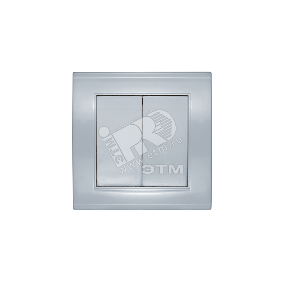 Выключатель Бриллиант двухклавишный серебро Универсал 7949650