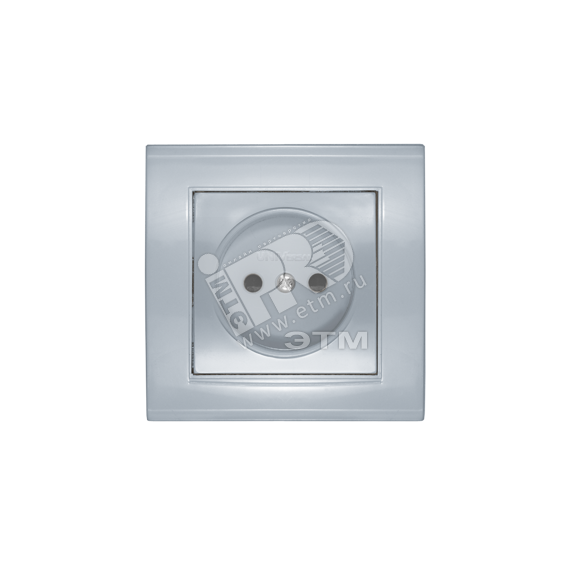 Розетка Бриллиант без заземления с защитной шторкой серебро Универсал 7949841