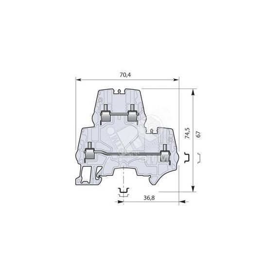Клемма винтовая 4мм.кв.двухуровневая серая ZS4-D2 TE Connectivity ОУЭО 1SNK505210R0000