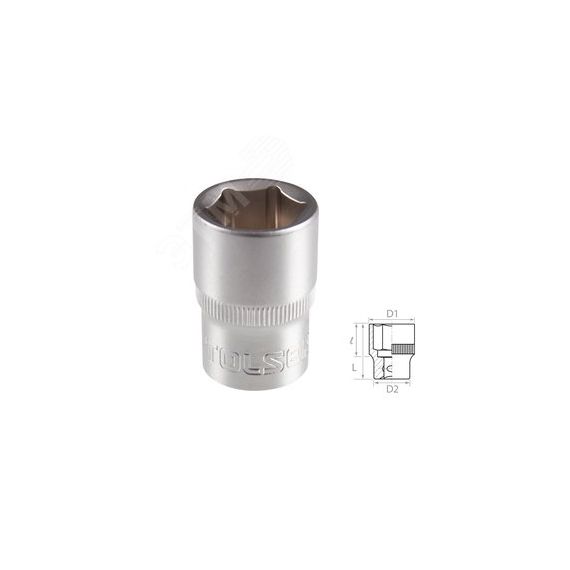 Головка торцевая стандартная шестигранная 1/2'', 21 мм Tolsen TT16521