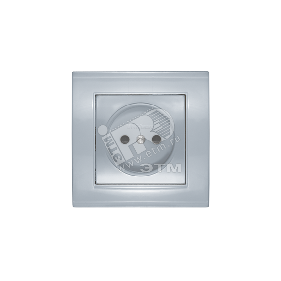 Розетка Бриллиант без заземления с защитной шторкой серебро Универсал 7949841