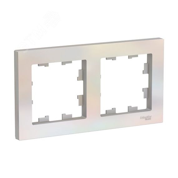 Рамка двухпостовая ATLASDESIGN универсальная жемчуг SE (Systeme) ATN000402