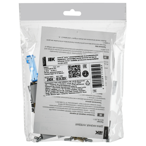 TEKFOR Шина N "ноль" неизолированная на универсальном держателе 6х9-6-С IEK