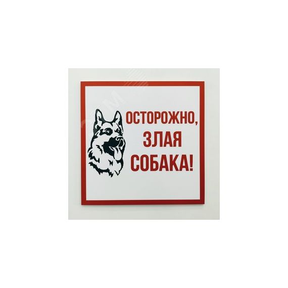 Табличка информационный знак Злая собака 200х200 мм, REXANT 56-0036-2