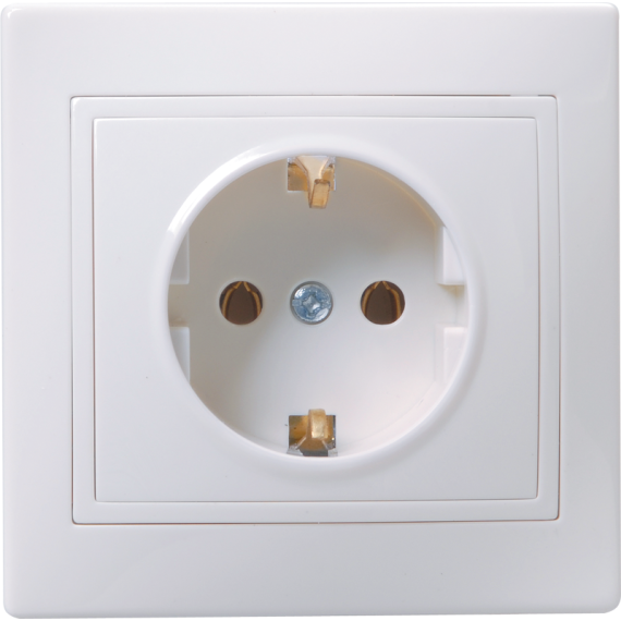 KVARTA Розетка 1-местная с заземлением без защитных шторок 16А РС10-3-КБ белый IEK