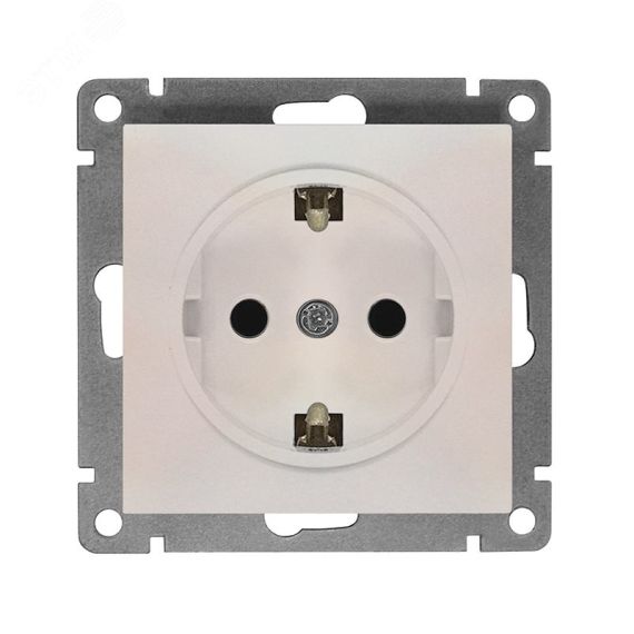 Розетка одноместная серия Афинас/з, с/у, 16А, 220В, жемчуг (еврослот) Универсал A0028-OBr
