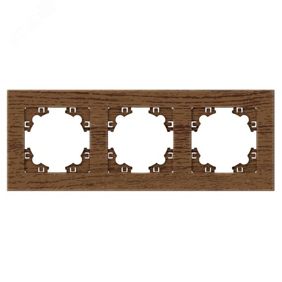 Рамка трехместная горизонтальная серия Афина венге (еврослот) Универсал A0045-V