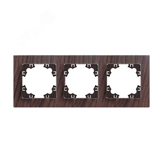 Рамка трехместная горизонтальная серия Афина венге (еврослот) Универсал A0045-V