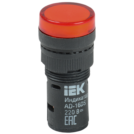 Лампа AD16DS(LED)матрица d=16мм красный 230В AC IEK
