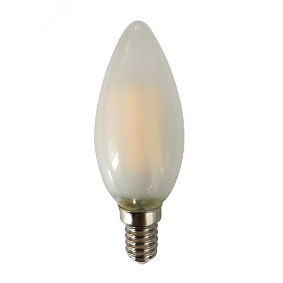 Лампа сетодиодная декоративная LED 6w E14 3000K свеча матовая филамент 230/50 JazzWay 5020573