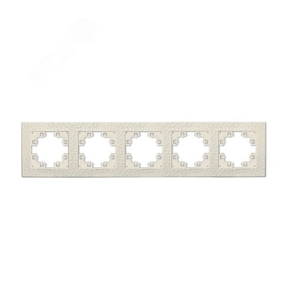 Рамка фактурная 5 постов универсальная UNIVersal серия Афина слоновая кость (ivory) (еврослот) Универсал A11042-I
