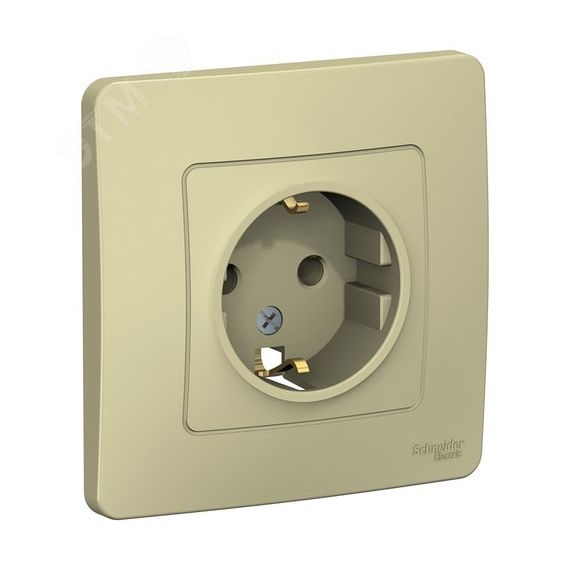 BLANCA С/У РОЗЕТКА с заземлением без шторок, 16А, 250В, БЕЖЕВЫЙ SE (Systeme) BLNRS001017