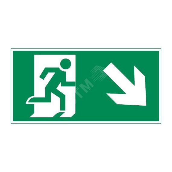Пиктограмма ФИГУРА/СТРЕЛКА ВПРАВО ВНИЗ 300х150мм для аварийно-эвакуационного светильника Vision/IP65 Basic Вартон V5-EM03-60.003.024