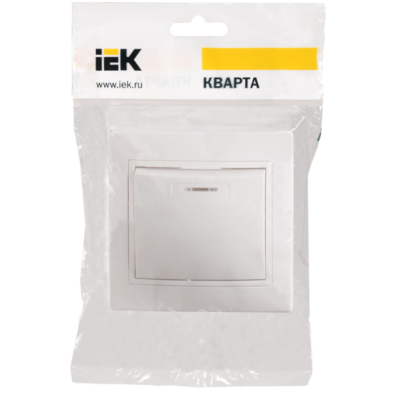 KVARTA Выключатель 1-клавишный с индикацией 10А ВС10-1-1-КБ белый IEK