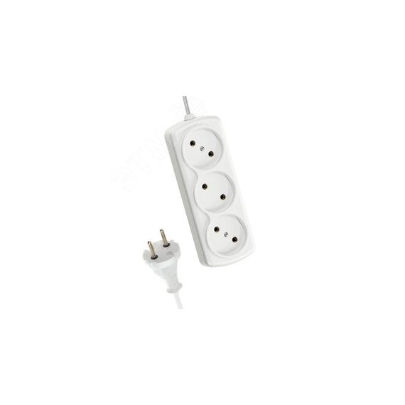 Удлинитель КОСМОС 6А 3 гн ШВВП 2*0,75 1,5м КОСМОС YKsm1.5m-3g(6A)E