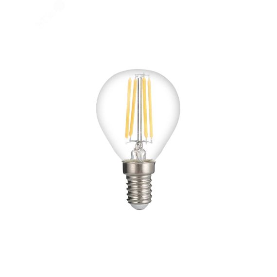Лампа сетодиодная декоративная LED 6w E14 4000K шар прозрачный филамент 230/50 JazzWay 5021037