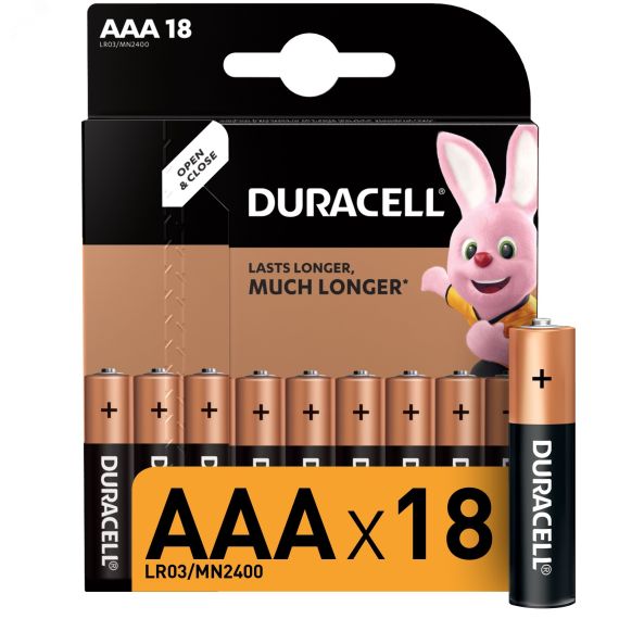 Элемент питания LR03-18BL BASIC (18/180/36540) Duracell Б0014449