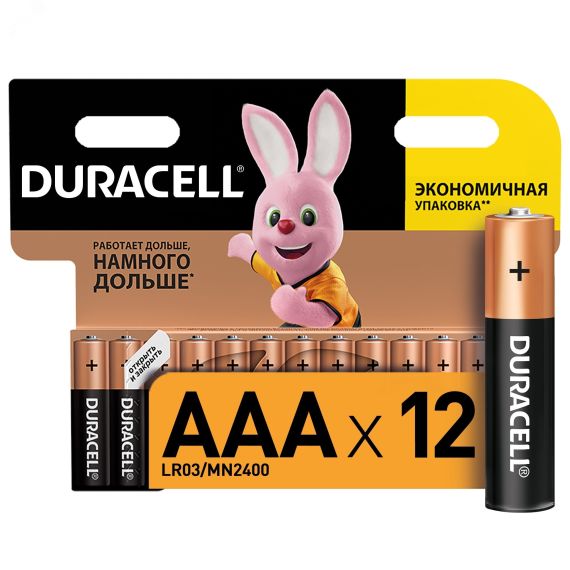 Элемент питания LR03-12BL BASIC NEW (12/144/34272) Duracell Б0014520