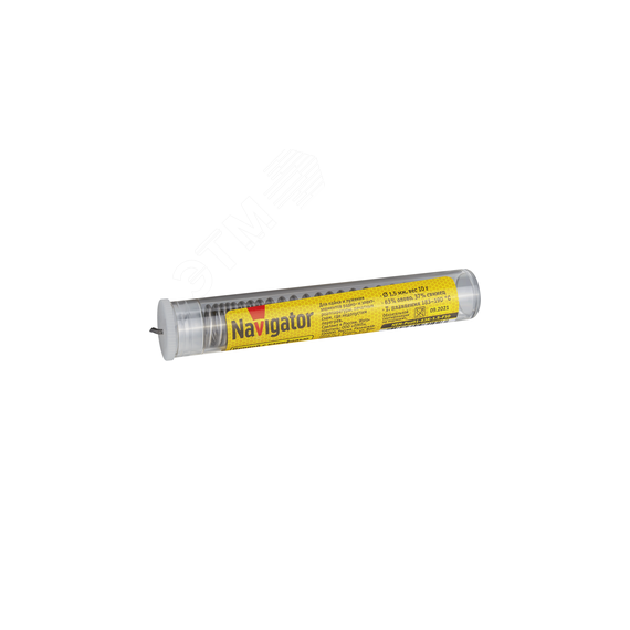 Припой 93 102 NEM-Pos01-63K-1.5-F10 (ПОС-63, колба, 1.5 мм, 10 гр) Navigator Group 93102