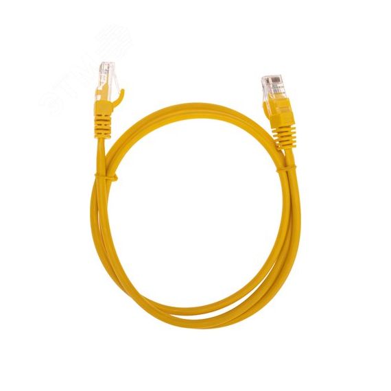 Патч-корд U/UTP, CAT 5e, RJ45-RJ45, 26AWG, LSZH, желтый, 1м, REXANT 02-0105-1