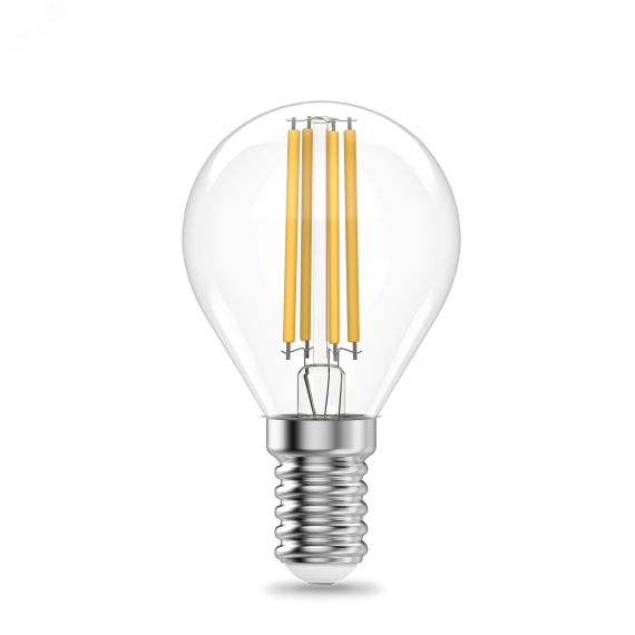Лампа светодиодная филаментная LED 8 Вт 540 лм 4100К AC190-240В E14 шар P45 нейтральный Elementary Gauss 52128