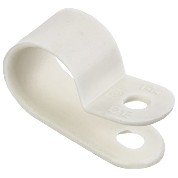 Скоба крепежная 12мм нейлоновая белая (50шт) IEK