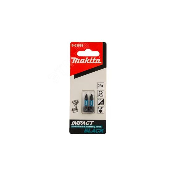 Насадка бита Impact Black PZ1, 25 мм, C-form, 2 шт. Makita B-63638