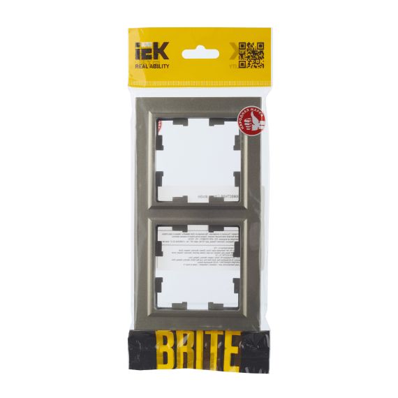 BRITE Рамка 2-местная РУ-2-БрШ шампань IEK