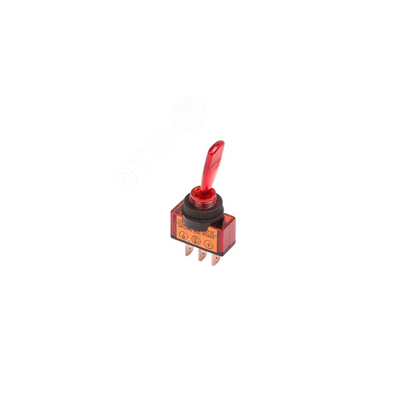 Тумблер 12V 20А (3c) ON-OFF однополюсный с красной подсветкой REXANT 36-4370